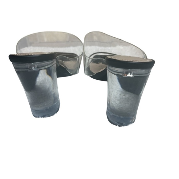 NWOB BP Translucent and Black Block Heel Strap Noami Sandals 9 - Picture 6 of 8